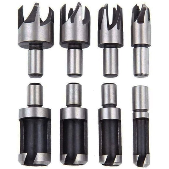 Professional Wood Plug Cutter Set, Straight and Tapered Cutting Tool, Carbon Steel, Electric Drill Compatibility, Perfect For Woodworking DIY, Ensures An Excellent Finish On Every