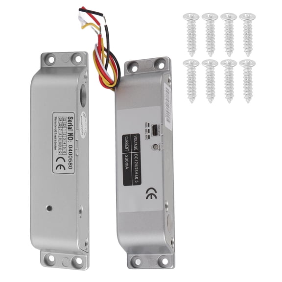 Sarapandan DC 12V/24V Electric Bolt Lock with Adjustable 0/3/6s Delay for Wood, Metal, & Fire Doors - 4 Wire System