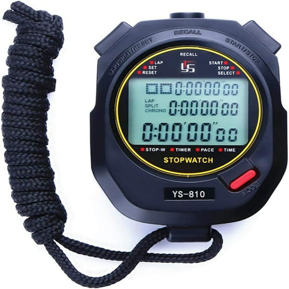 Sarapandan Digital Stopwatch, Portable Chronograph Timer Stopwatch Alarm Clock, Fixed Stopwatch for Swimming Running Trainer Referee Equipment Stung--YS-810 Sarapandan