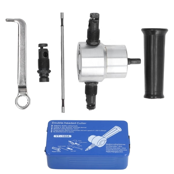 Sarapandan Double Head Sheet Metal Nibbler Cutter Adjustment High Hardness Multifunctional Drill Attachment Metal Nibbler Tool Kit Sarapandan