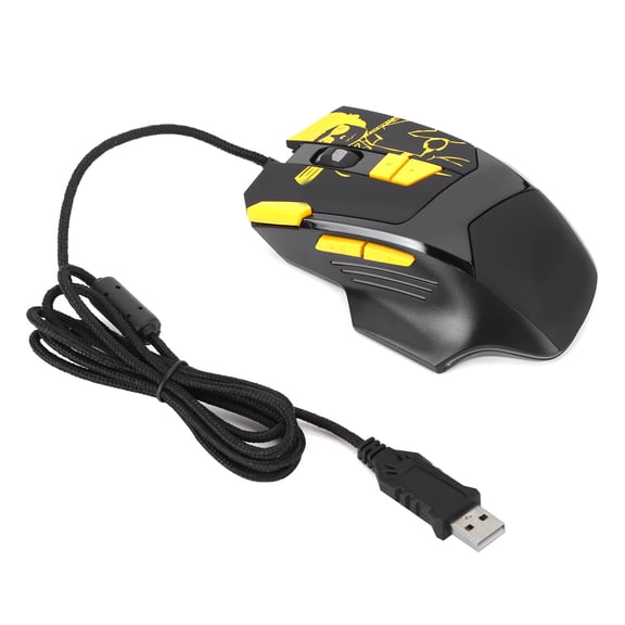 Sarapandan Dual Mode for Enhanced PC Gaming Experience Optical USB Gaming Mouse with Yellow LED Backlight