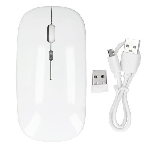 Sarapandan Ergonomic Design, 1600DPI, Silent Click, Smart Optical Sensor for Smooth Surfing White Rechargeable 2.4GHz Wireless Mouse