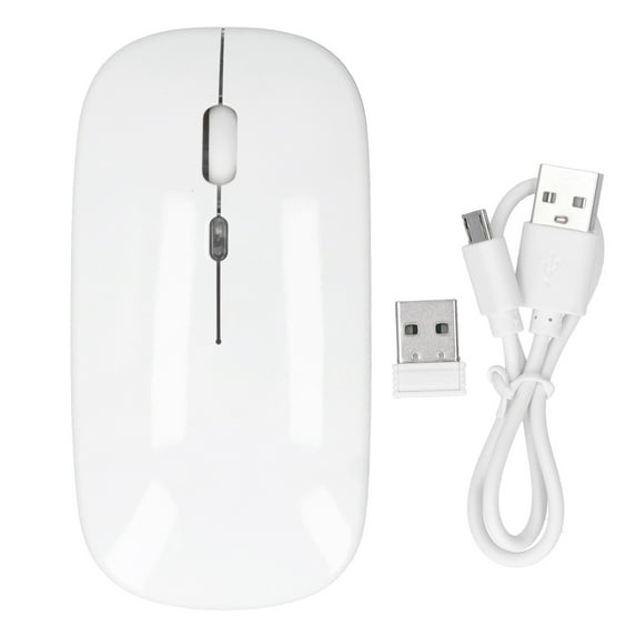 Sarapandan Ergonomic Design, 1600DPI, Silent Click, Smart Optical Sensor for Smooth Surfing White Rechargeable 2.4GHz Wireless Mouse