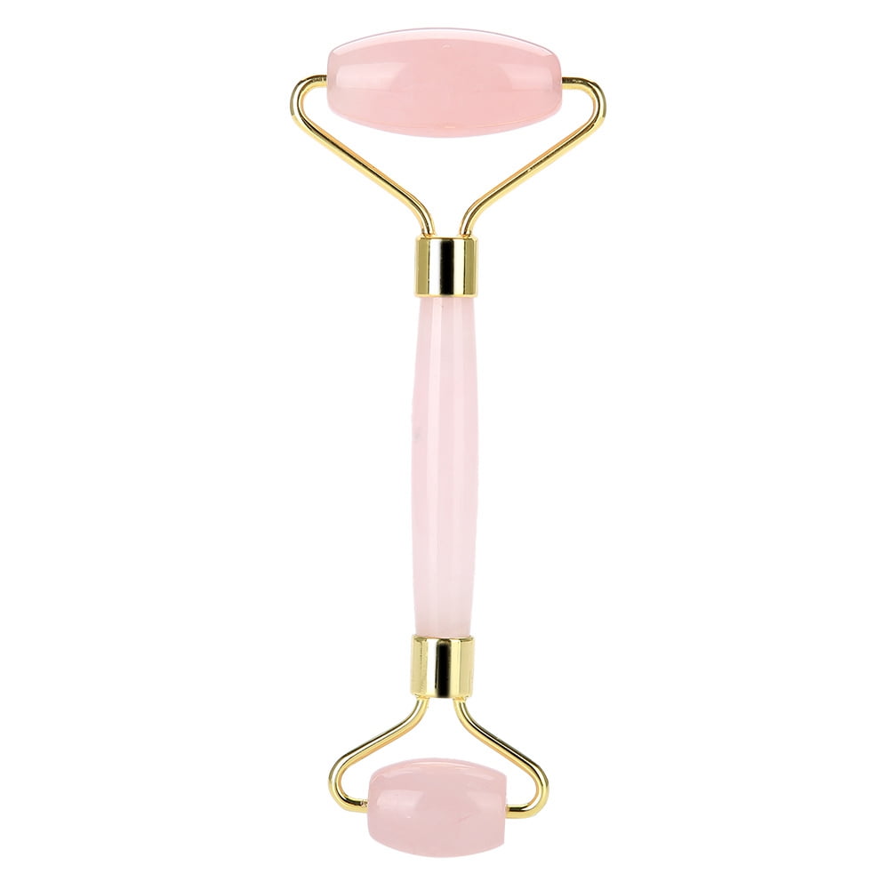 Sarapandan Jade Roller Natural Rose Crystal Double-end Face & Eye Massage Anti Aging Guasha Massager