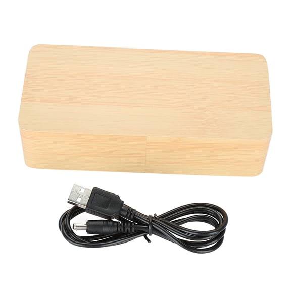 Sarapandan LED Digital Voice Control Electronic Desktop Table Clock Temperature Date Alarm(Wood+Red LED)