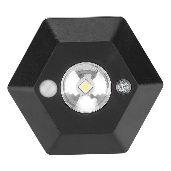 Sarapandan LED Hexagonal Body Induction Lamp Motion Sensor Light for Closet Hall Drawer 4.5V (Black)