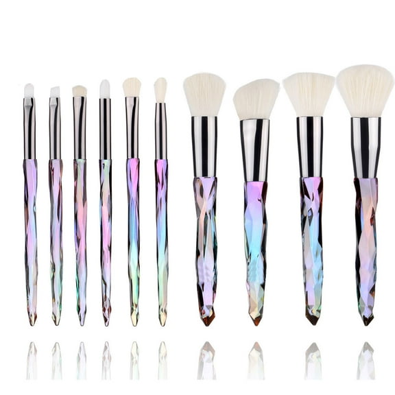 Sarapandan Makeup Brush Set, 10 PCS Crystal Makeup Brushes Synthetic Bristles Sarapandan