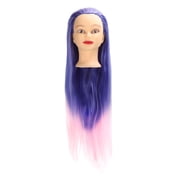 Sarapandan Mannequin Head for Styling Practice, High-Temp resistant Blue-Pink Gradient Synthetic Hair Wig Sarapandan
