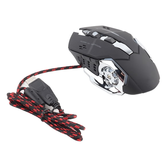 Sarapandan Mechanical Wire, Desktop PC Accessory, Black Silent USB Gaming Mouse with 4-Way Scroll