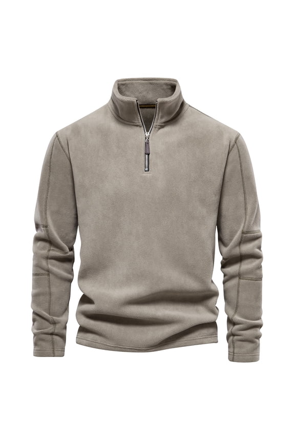 Men's knitted sweater, regular fit, stand-up collar, zip Sarapandan