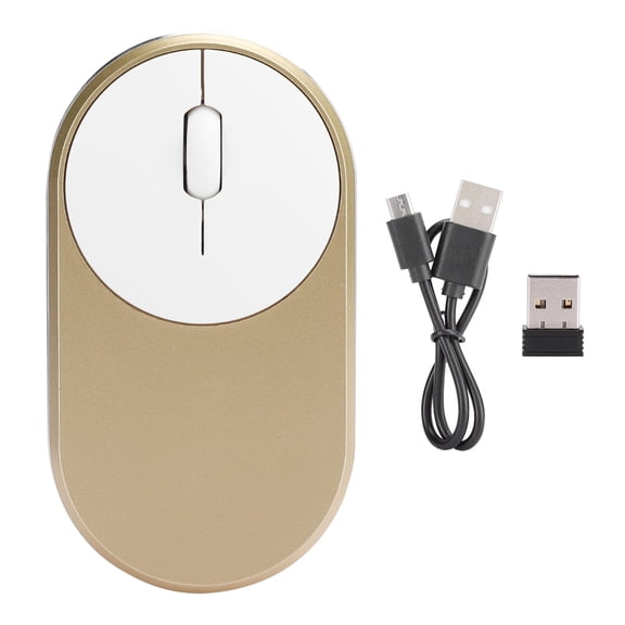 Sarapandan Mute, Rechargeable, PC/Laptop Compatible - Golden Wiredless Tech for Enhanced Computing 3-Mode Bluetooth Gaming Mouse