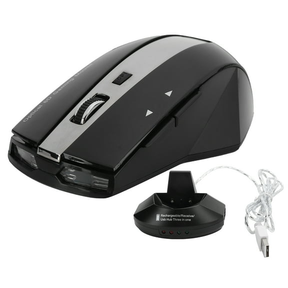 Sarapandan Optical 3-Port Hub Mouse, 2.4GHz Connectivity, MG-011 Charging Base Wireless Gaming Mouse