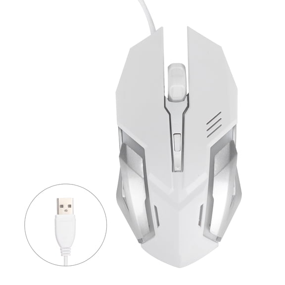 Sarapandan Optical Ergonomic Design, White LED Illuminated USB Wired Gaming Mouse for Office & Business