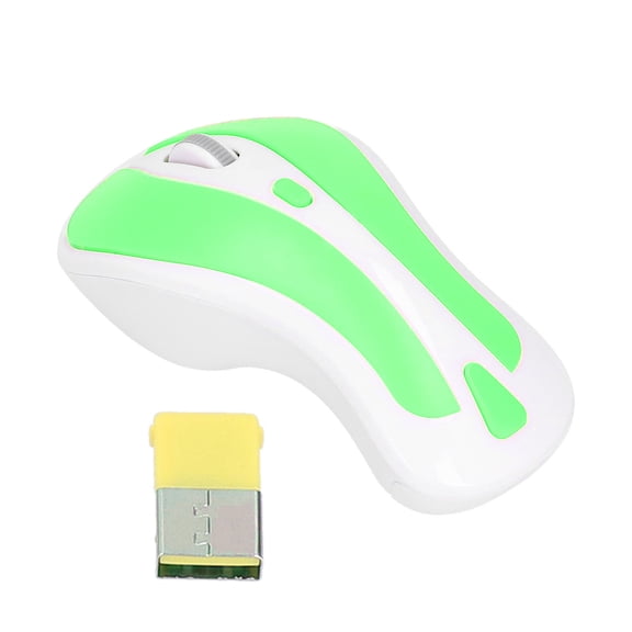 Sarapandan Portable Computer Accessory for Win 2000/XP/Vista/7 - White Green 2.4GHz Wireless Mouse