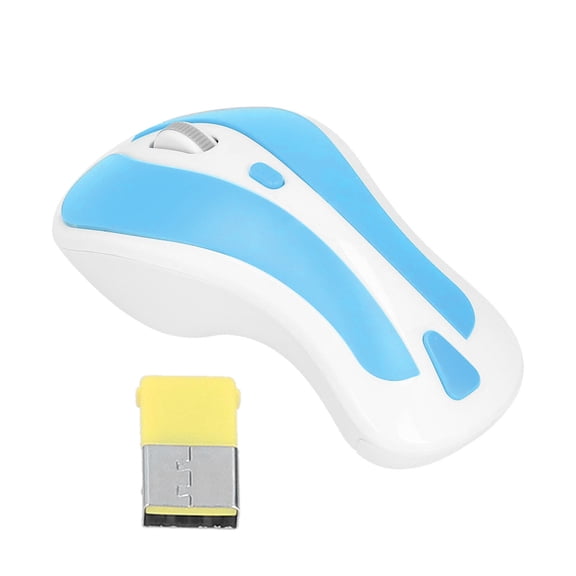 Sarapandan Portable Computer Companion for Win 2000/XP/Vista/7 - White Blue 2.4GHz Wireless Mouse