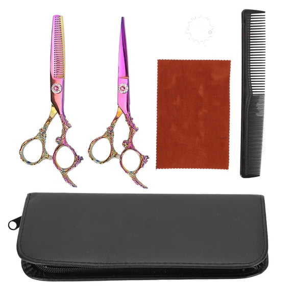 Sarapandan Stainless Steel Hair Cutting Flat Tooth Scissors Barber Salon Hairdressing Shear Set