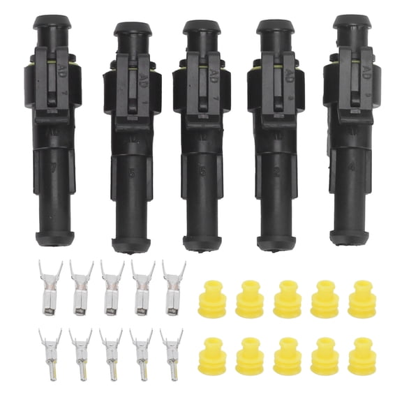 Sarapandan Super Seal Waterproof 1Pin Wire Connectors for Cars, Trucks, Motorcycles & Ships - 5 Pieces Set