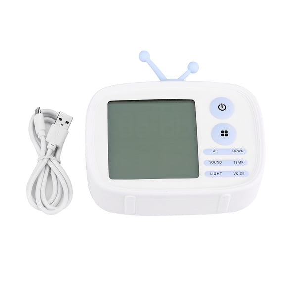 Sarapandan Sarapandan TV Style Silicone Alarm Clock Temperature Display Bedrooms Digital Clocks for Kids White Sarapandan