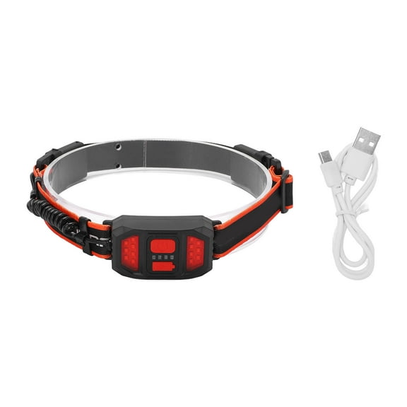 Sarapandan USB Rechargeable LED Headlamp Waterproof Outdoor Red Light Warning Head Light for Camping