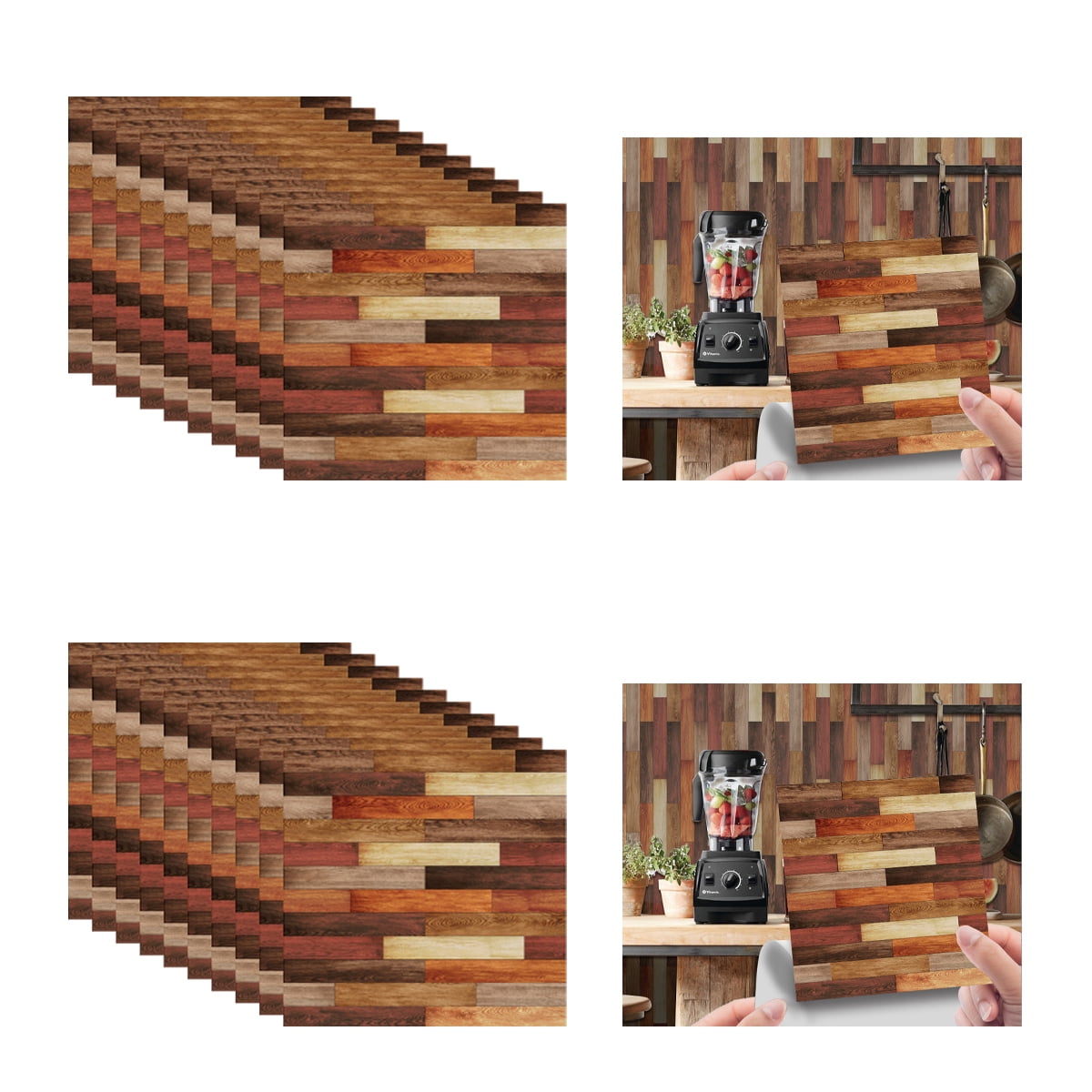 Sarapandan Waterproof Backsplash for Kitchen 10x10cm Tile Stickers Self