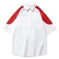thumbnail image 1 of Sarapandan White Half-Sleeve Blouse with Turn-Down Collar for Parties, Size XL Vintage Print Women's Button-Down Shirt Sarapandan, 1 of 8