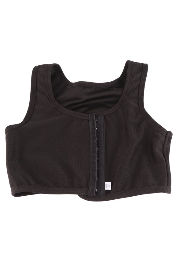Women Front Buckle Chest Corset Quakeproof Breathable Slim Comfortable Women Breast Binder for Daily Sports Black XL