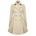 thumbnail image 1 of Sarapandan Women's coat, winter coat, lapels, double-breasted coat, knee-length trench coat, 1 of 4
