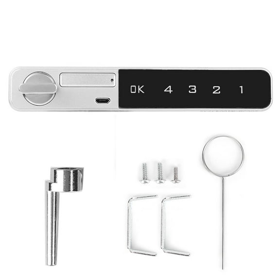 Sarapandan Zinc Alloy, Electronic Password, Round Bolt for Wardrobe, Locker & File Cabinet Security Touchscreen Mini Smart Lock