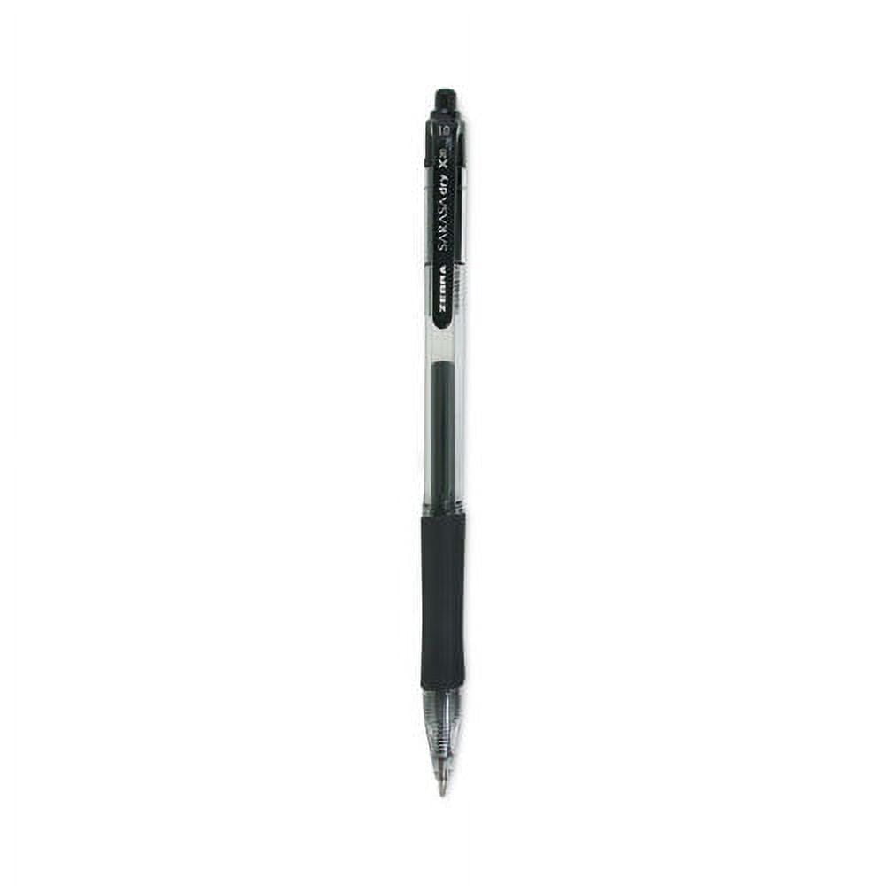 Sarasa Dry Gel X20 Gel Pen, Retractable, Bold 1 mm, Black Ink, Smoke Barrel, 12/Pack | Bundle of 2 Dozen