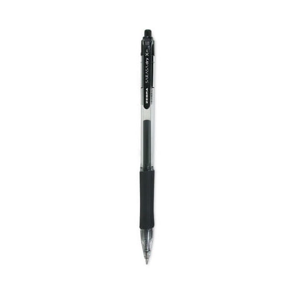 Sarasa Dry Gel X20 Gel Pen, Retractable, Bold 1 mm, Black Ink, Smoke Barrel, 12/Pack | Bundle of 2 Dozen