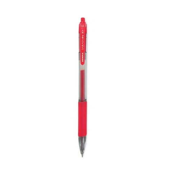 Sarasa Dry Gel X20 Gel Pen, Retractable, Fine 0.5 mm, Red Ink, Translucent Red Barrel, 12/Pack | Bundle of 10 Dozen