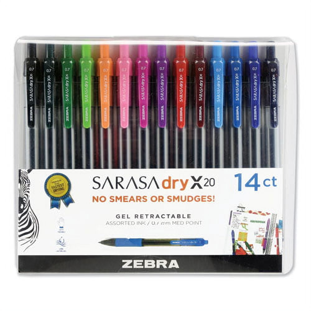 Sarasa Dry Gel X20 Gel Pen, Retractable, Medium 0.7 Mm, Assorted Ink And Barrel Colors, 14/pack | Bundle of 2 Sets