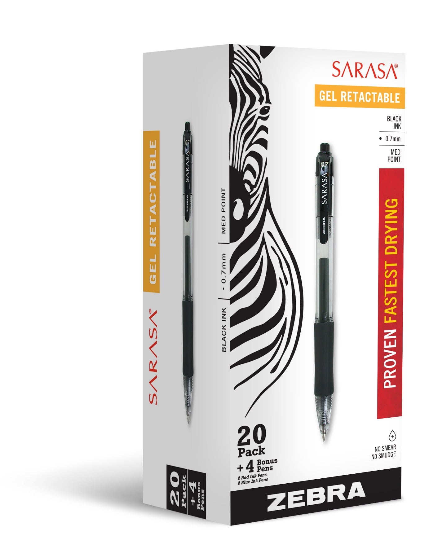 Sarasa Gel Retractable RDI 0.7mm Assorted 20+4pk BNS Box