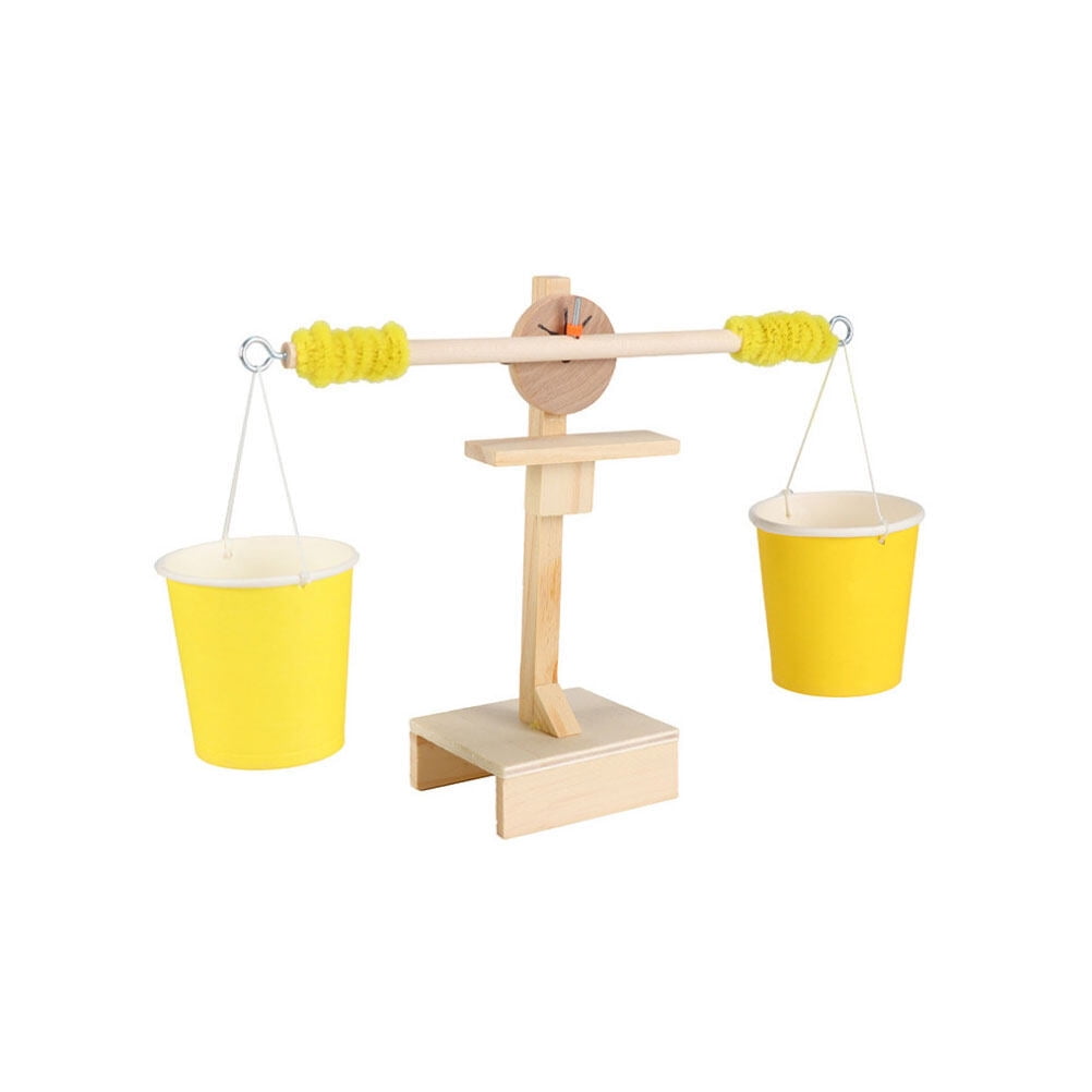 Sarasara 1PC Wood DIY Balance Scale Science Toy Scientific Balancing