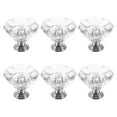 Sarasara 6pcs Crystal Clear Doorknobs Cupboard Drawer Door