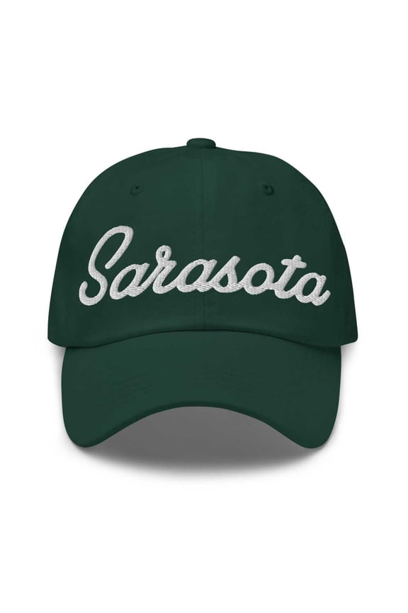 Sarasota Baseball Cap Sarasota Dad Hat Bold Script South Carolina SC Hat Embroidered Souvenir Gift Spruce