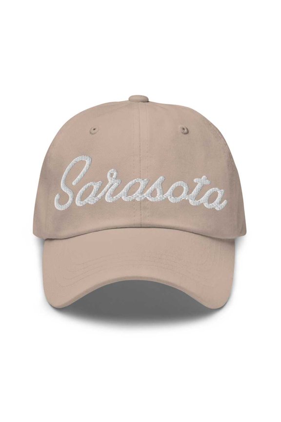Sarasota Baseball Cap Sarasota Dad Hat Bold Script South Carolina SC Hat Embroidered Souvenir Gift Stone