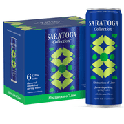 Saratoga Collection, Lime Flavored Sparkling Water, Abstraction of Lime, 12 fl oz, 6 Pack Cans