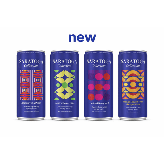 Saratoga Collection Sparkling Spring Water 4 Pack Variety, 12 oz Cans