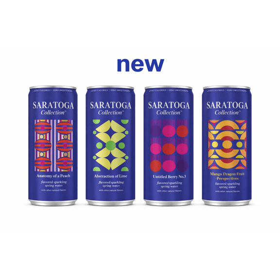 Saratoga Collection Sparkling Spring Water 4 Pack Variety, 12 oz Cans
