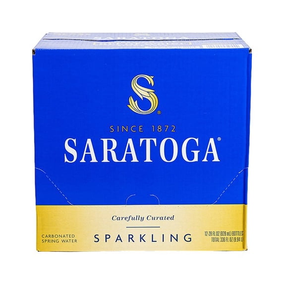 Saratoga Sparkling Spring Water 12-28 oz Glass Bottles