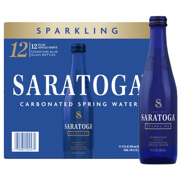 Saratoga Sparkling Spring Water, 12 fl oz, 12-pack Glass Bottles