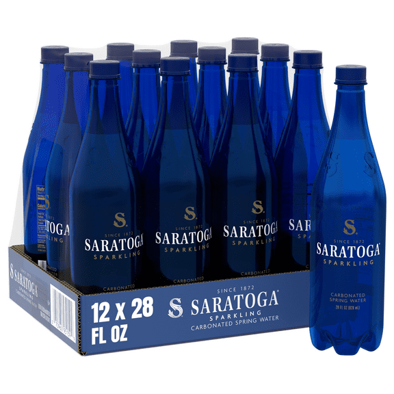 Saratoga Sparkling Spring Water, 28 fl oz, 12-Pack Plastic Bottles
