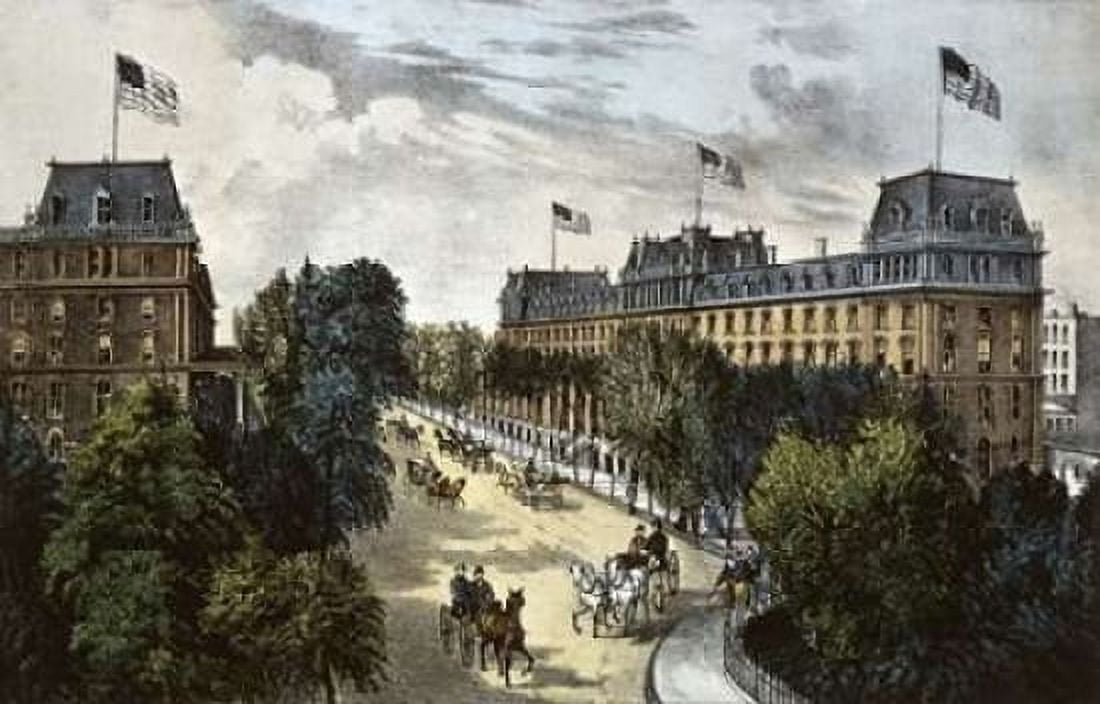 Saratoga Springs Canvas Art - Currier and Ives (12 x 18)