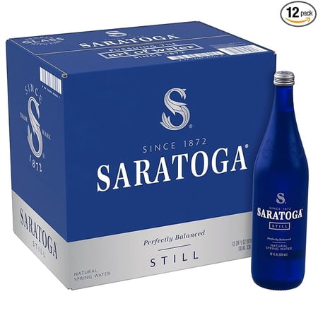 Saratoga Springs Natural Spring 28 Oz Glass Bottles - Pack of 12