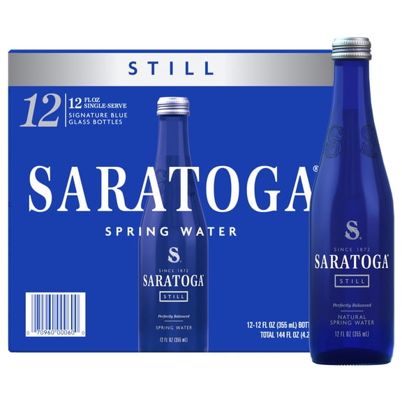 Saratoga Still Spring Water, 12 fl oz, 12-pack Glass Bottles