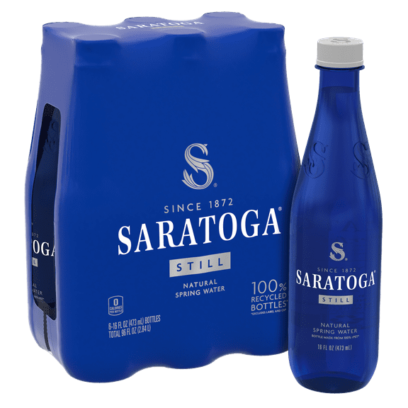 Saratoga Still Spring Water, 16 fl oz, 6-Pack Plastic Bottles