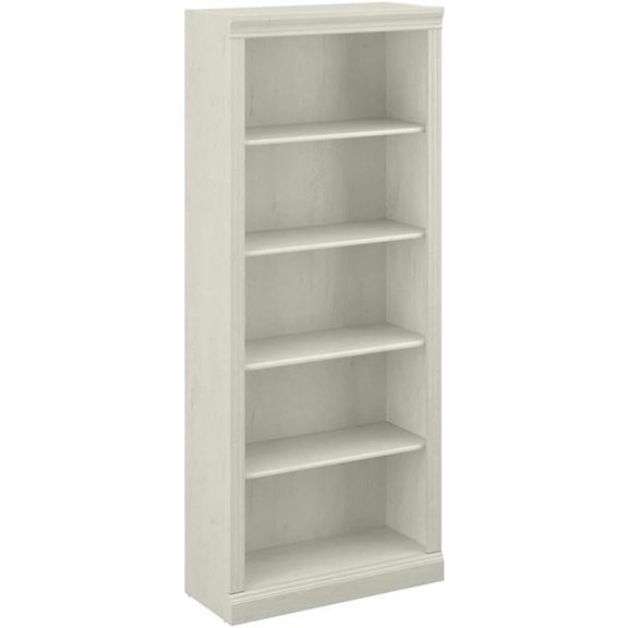 Saratoga Tall 5 Shelf Bookcase in Linen White Oak, Home Office Organizer, Vertical Storage Solution for Books and Office Supplies, Tall Bookshelf