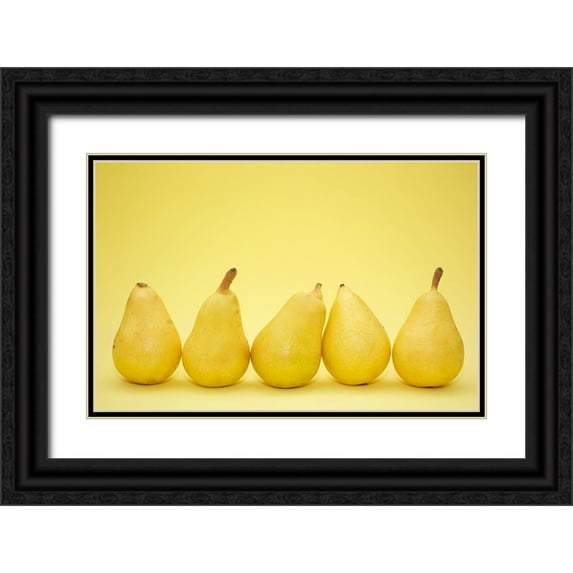 Saratonina, Sarah 24x17 Black Ornate Wood Framed with Double Matting Museum Art Print Titled - Five Pears