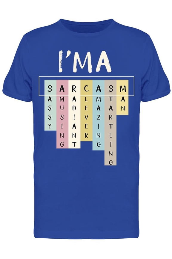 Sarcasm Funny Crossword T-Shirt Men -Image by Shutterstock, Male Medium